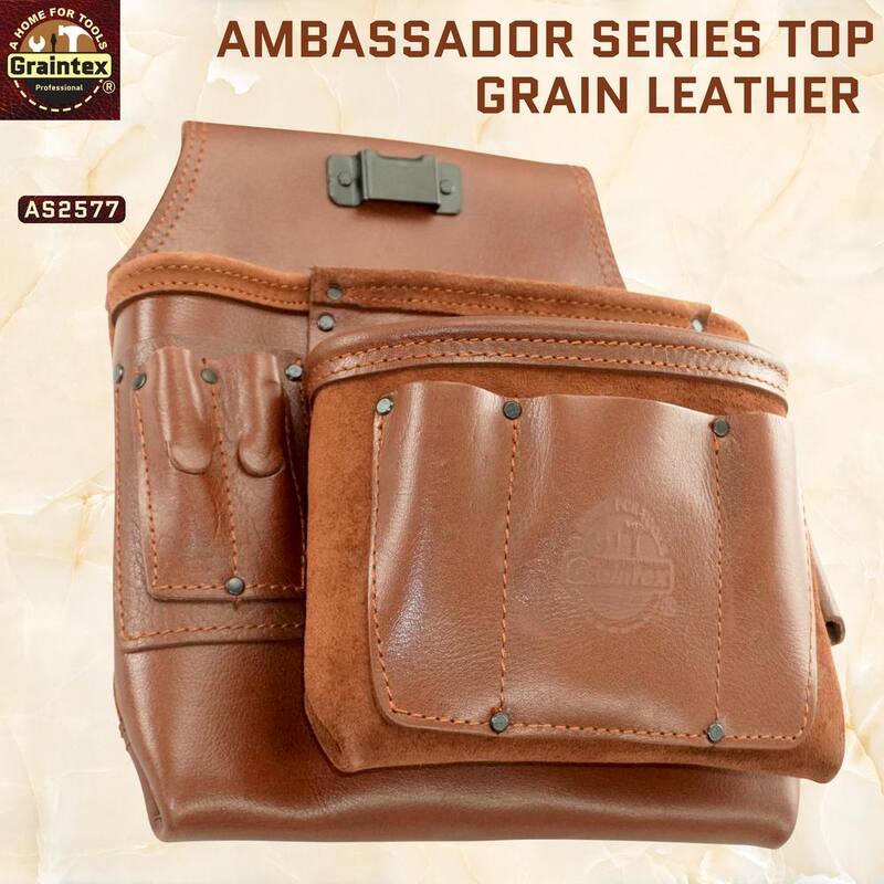 Graintex 5-Pocket Framers Professional Tool Pouch with Ambassador Series Top Grain Leather - AS2577