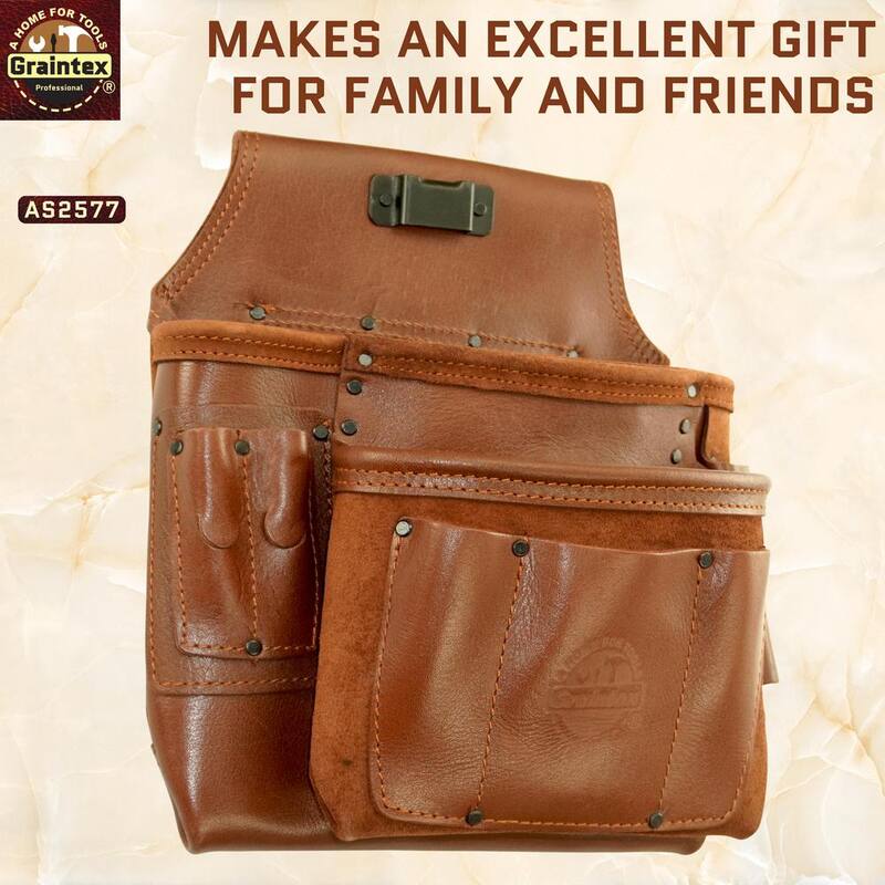 Graintex 5-Pocket Framers Professional Tool Pouch with Ambassador Series Top Grain Leather - AS2577