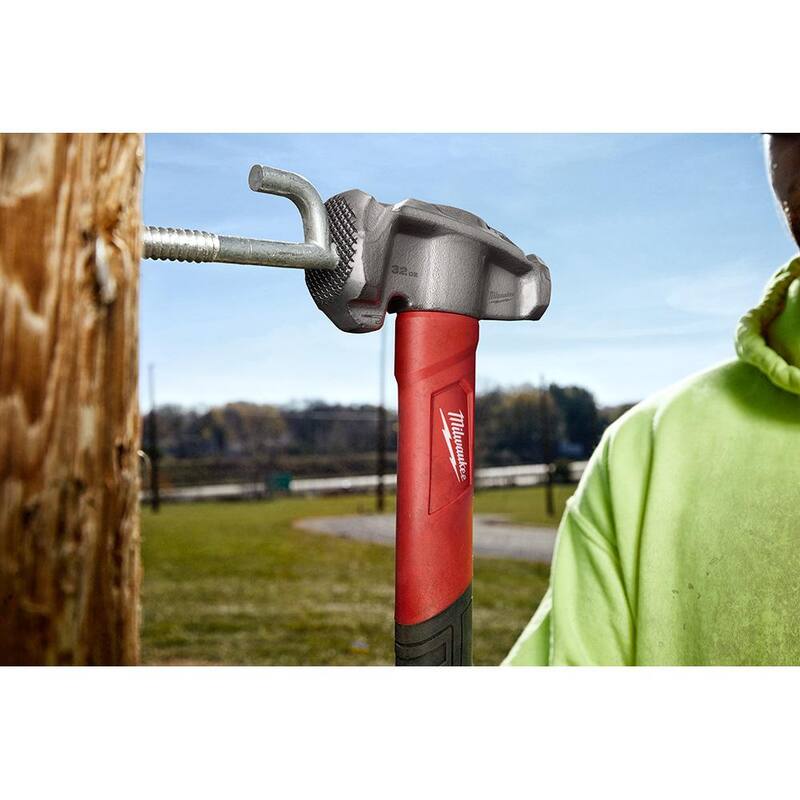 Milwaukee Lineman's Compact Aerial Tool Apron with 36 oz. 4-In-1 Lineman's Hammer - 48-22-9040-48-22-8291
