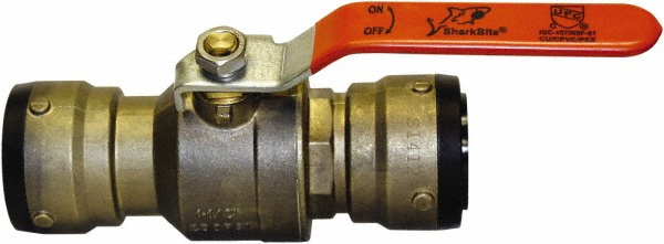 SharkBite Standard Manual Ball Valve: 1-1/2" Pipe, Standard Port - UXLBV41
