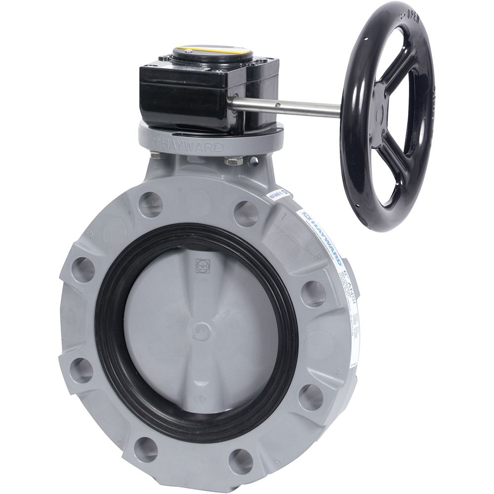 Hayward Flow Control Manual Butterfly Valve: 6" Pipe, Gear Handle - BYV22060A0NG000