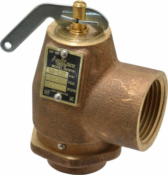 Conbraco ASME Safety Relief Valve: 3/4" Inlet, 35 Max psi - 10-102-06