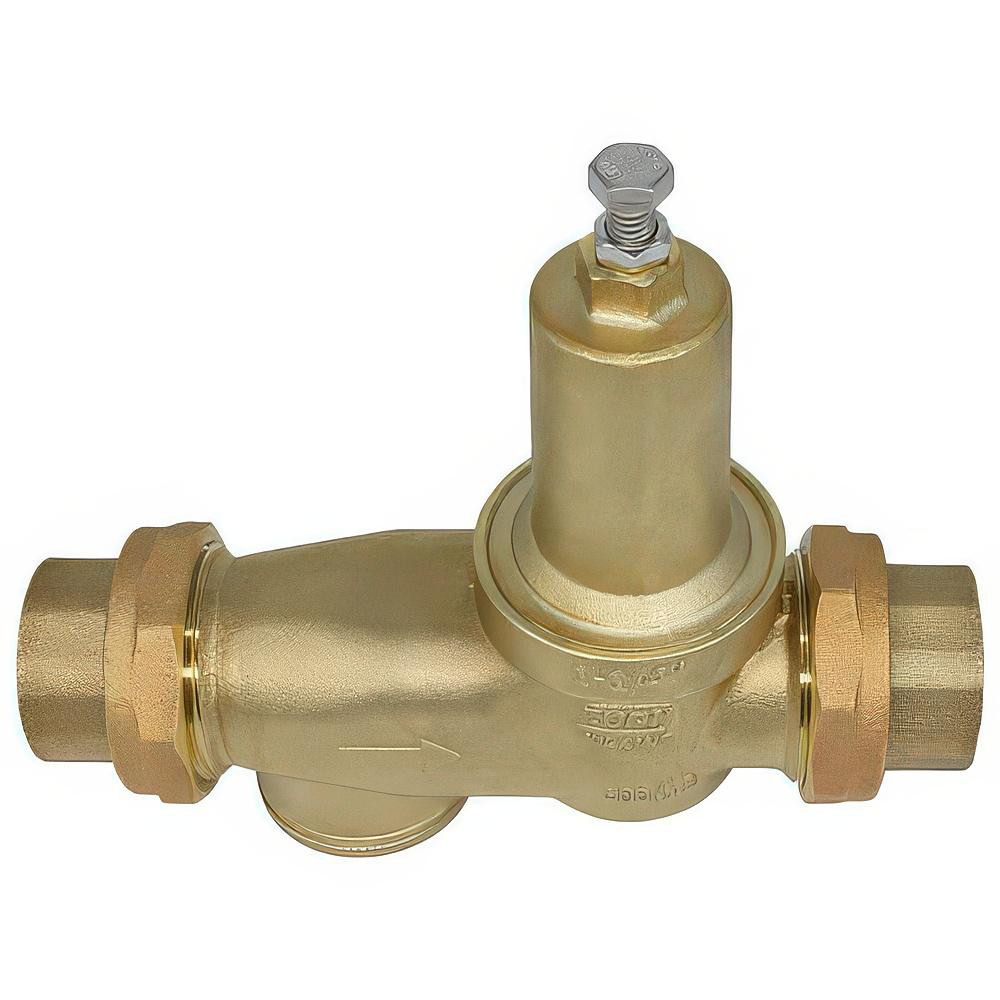 Zurn Pressure Reducing Valves: Pipe Size: 1.25; End Connection: Solder x Solder; Body Material: Bronze - 114-600XL3DUC