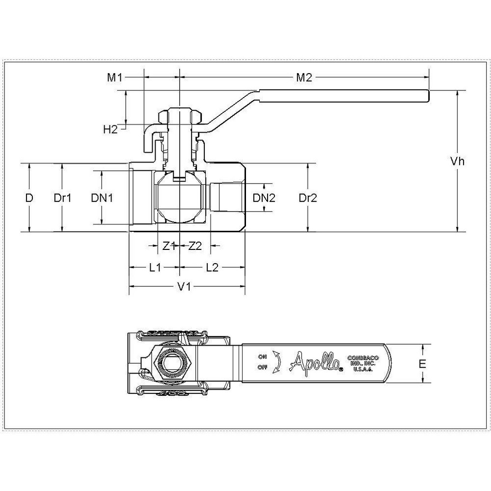 Apollo® Manual Ball Valve: 1-1/2" Pipe, Standard Port, Bronze - 7110701