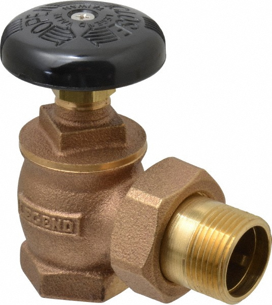 Legend Valve 1" Pipe, 60 psi WOG Rating, FNPT x Male Union End Connections, Handwheel Steam Angle Radiator Valve - 110-105