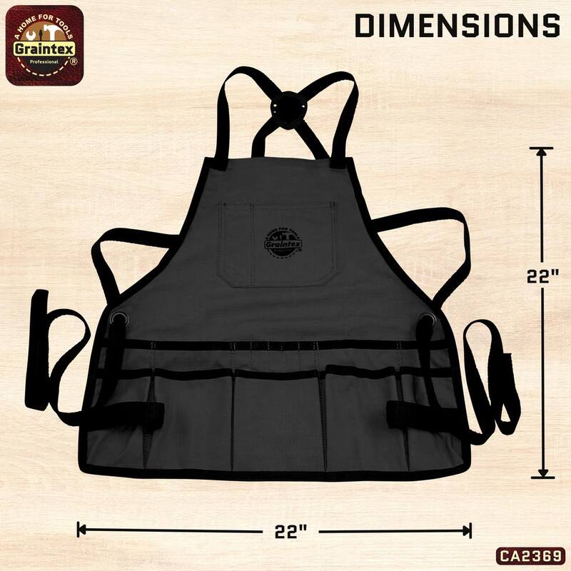 Graintex 16-Pocket Rip-Stop Canvas Orange Bib Apron - CA2369