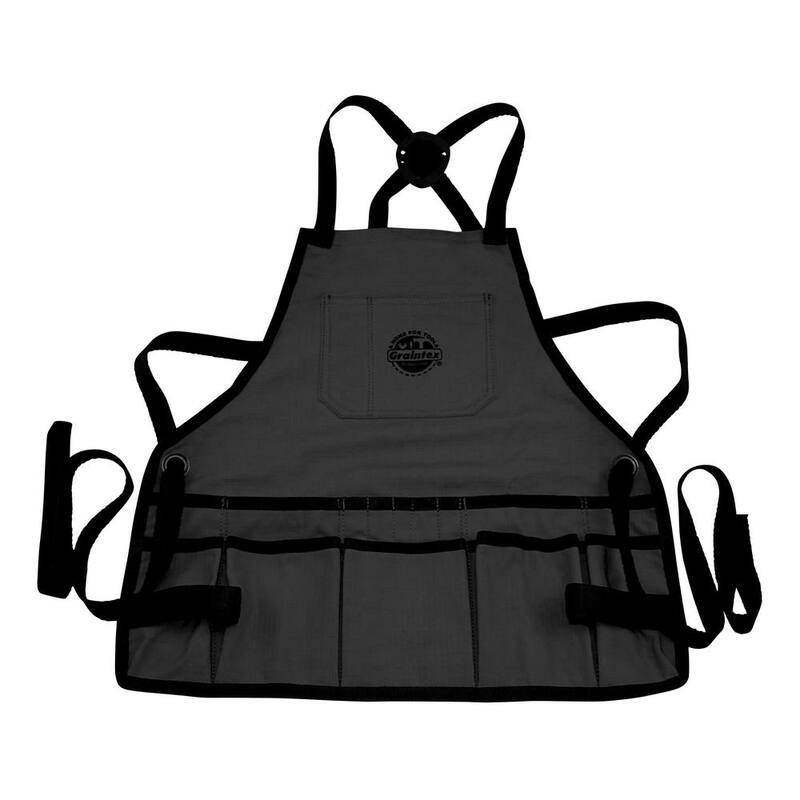 Graintex 16-Pocket Rip-Stop Canvas Orange Bib Apron - CA2369