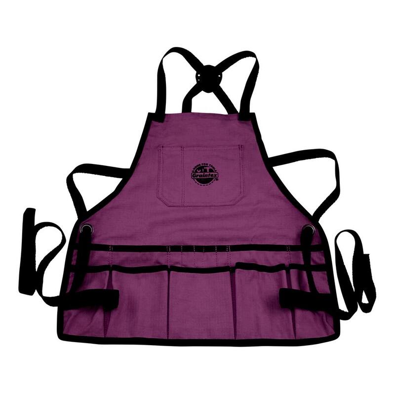 Graintex 16-Pocket Rip-Stop Canvas Purple Bib Apron - CA2347