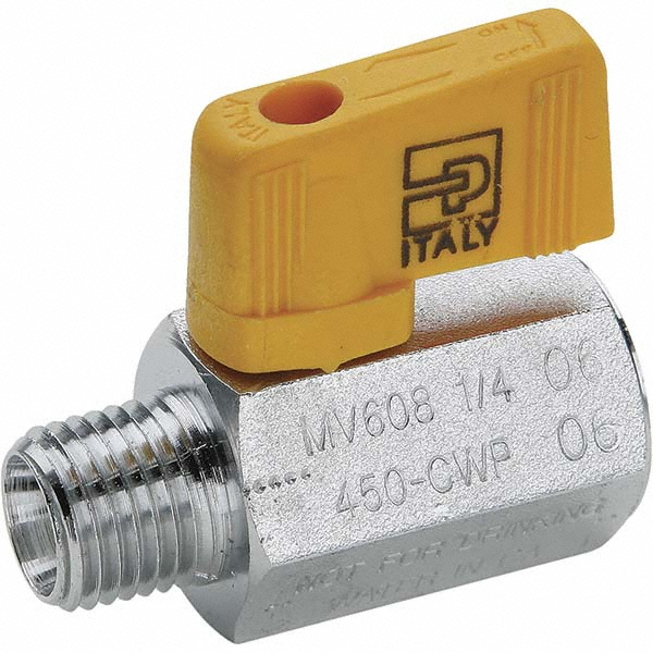 Midwest Control Standard Manual Ball Valve: 1/2" Pipe, Full Port, Brass - GBV-5050F