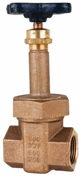 NIBCO Gate Valve: Non-Rising Stem, 3/4" Pipe, Threaded, Bronze - NL2IS08