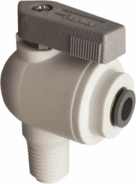 Parker Male Elbow Bi-Directional Manual Ball Valve: 1/2" Pipe, Full Port - LFPP6VME8