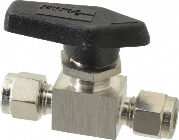 Parker 2-Way Manual Ball Valve: 1/4" Pipe - 4F-B6LJ2-SSP