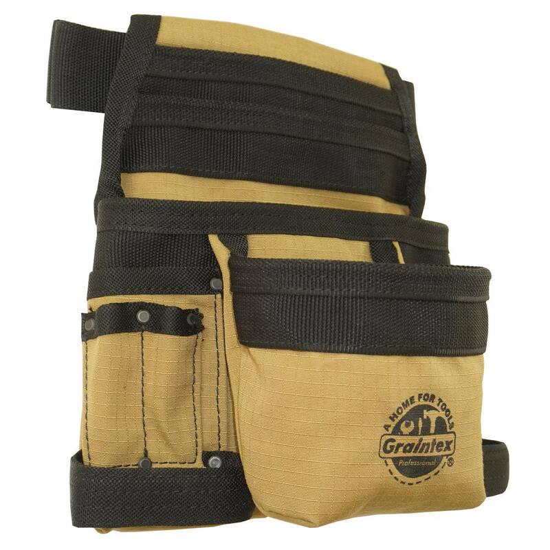 Graintex Khaki Canvas 10-Pocket Finisher Tool Pouch - CS2425