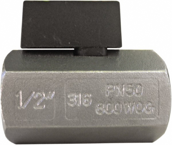 BONOMI Miniature Bi-Directional Manual Ball Valve: 3/8" Pipe, Standard Port - 380S 3/8