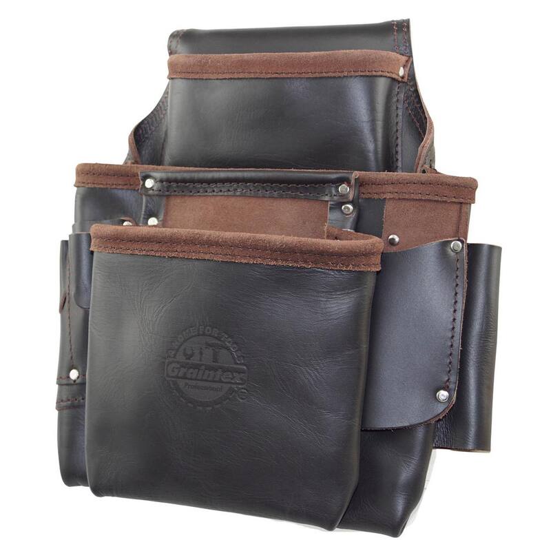 Graintex 9-Pocket Oil Tanned Leather Framers Nail and Tools Pouch - OS2085