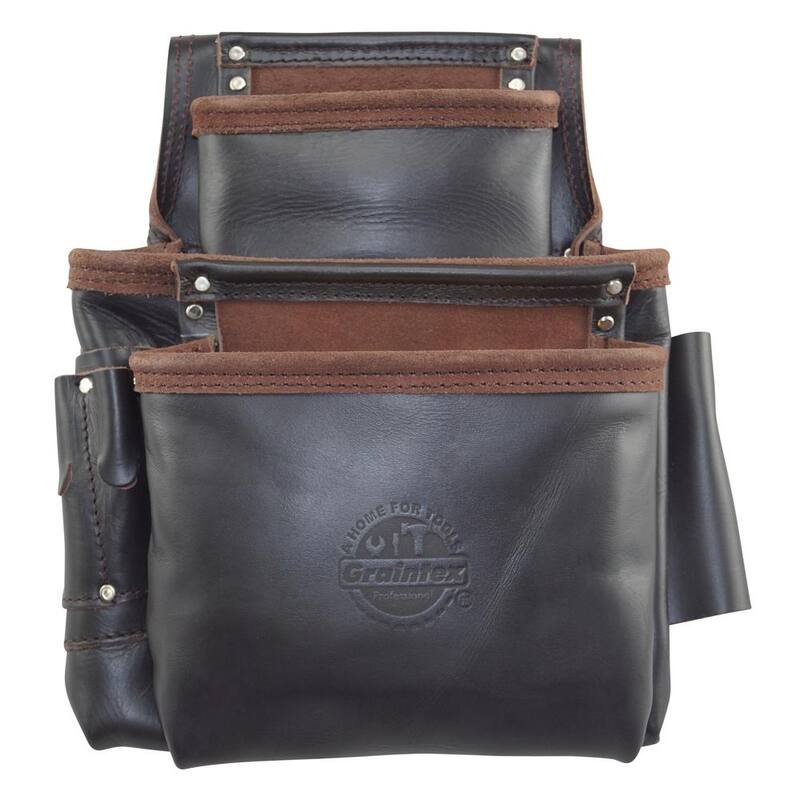 Graintex 9-Pocket Oil Tanned Leather Framers Nail and Tools Pouch - OS2087
