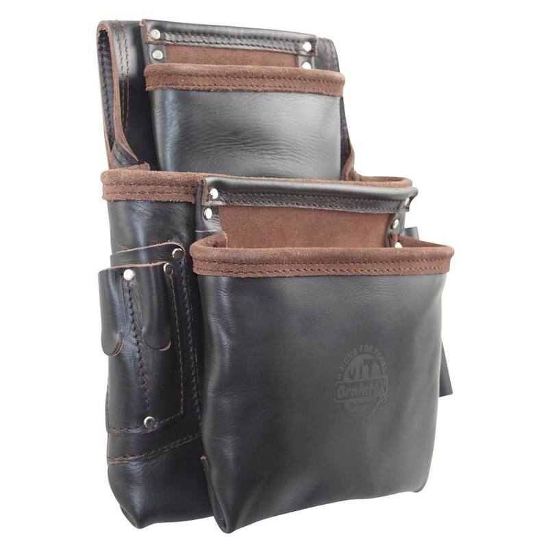 Graintex 9-Pocket Oil Tanned Leather Framers Nail and Tools Pouch - OS2087