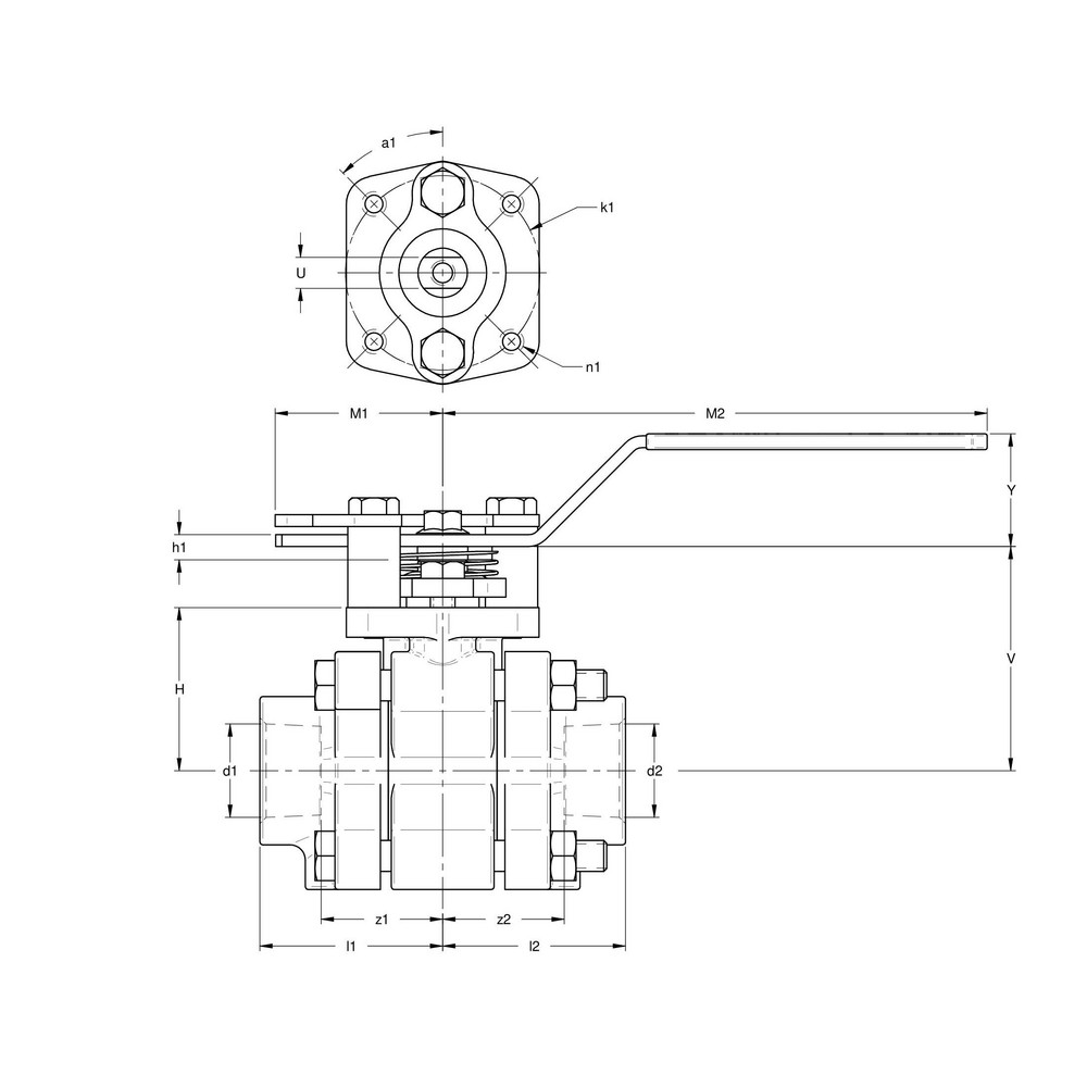 Apollo® Manual Ball Valve: 1" Pipe, Full Port, Hastelloy C - 86D10501