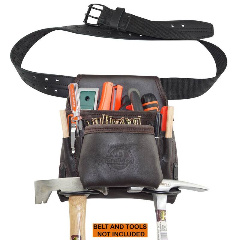 Graintex 8-Pocket Nail and Tool Pouch with Oil Tanned Leather - OS2252