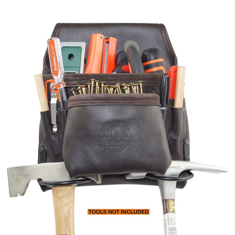 Graintex 8-Pocket Nail and Tool Pouch with Oil Tanned Leather - OS2252