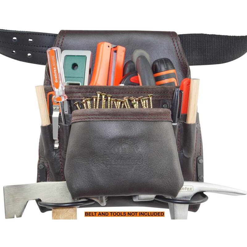 Graintex 8-Pocket Nail and Tool Pouch with Oil Tanned Leather - OS2252