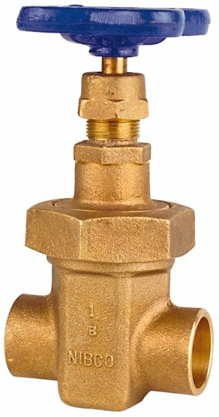 Legend Valve Gate Valve: Non-Rising Stem, 1/2" Pipe, Soldered, Bronze - 104-663