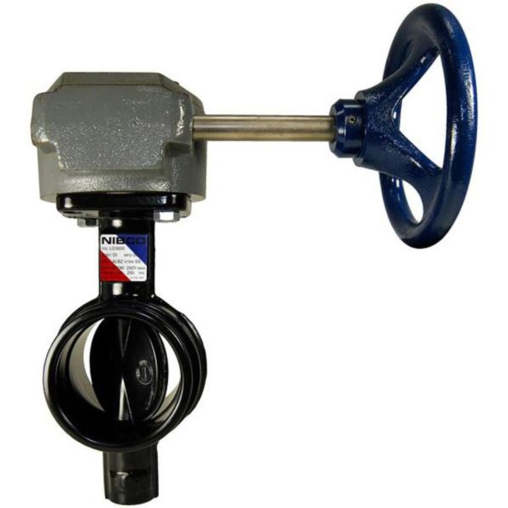 NIBCO Manual Grooved Butterfly Valve: 3" Pipe, Lever Handle - NLK710F