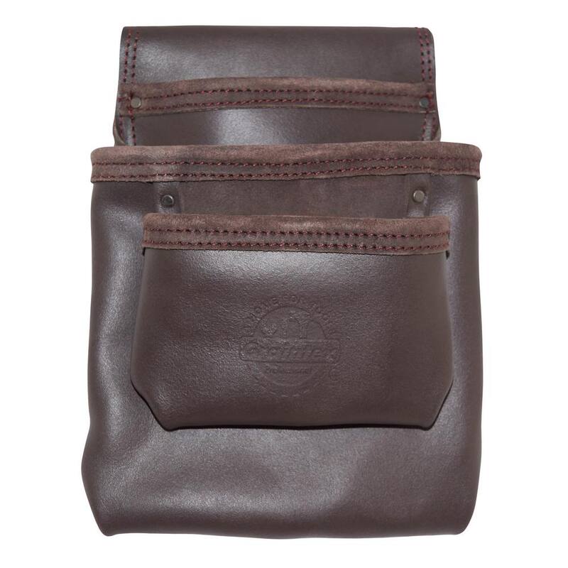 Graintex 3-Pocket Oil Tanned Leather Nail and Tool Pouch - OS2257