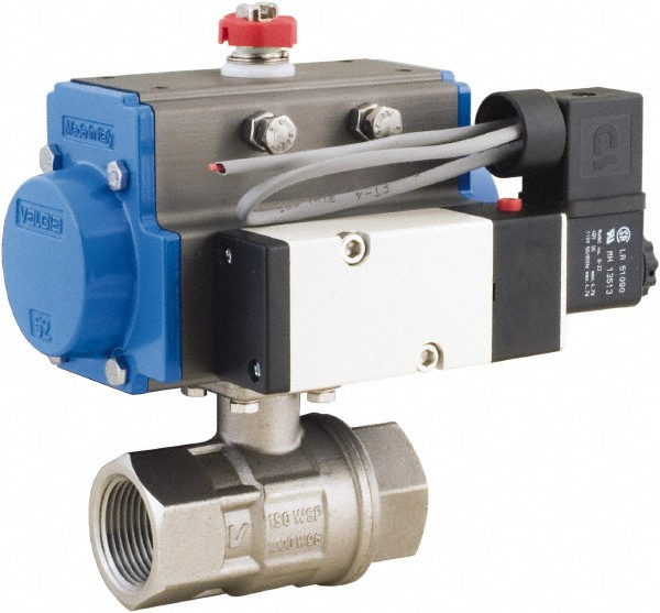 BONOMI Motorized Automatic Ball Valve: 1-1/4" Pipe, Brass - 8P0132-C1 11/4