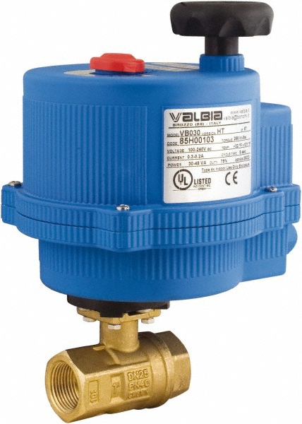 BONOMI Motorized Automatic Ball Valve: 1-1/4" Pipe, Brass - 8P0132-C1 11/4