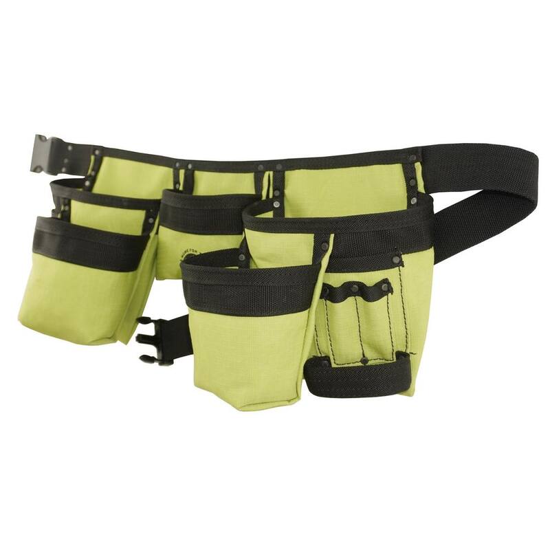 Graintex Lime Green Canvas 11-Pocket Finisher Tool Apron - CD2192