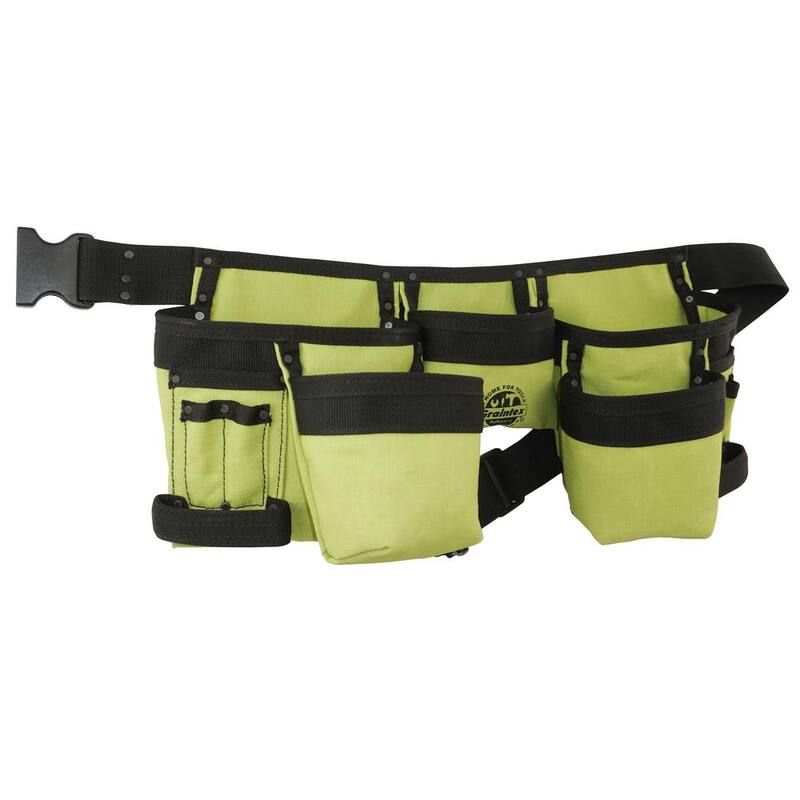 Graintex Lime Green Canvas 11-Pocket Finisher Tool Apron - CD2192