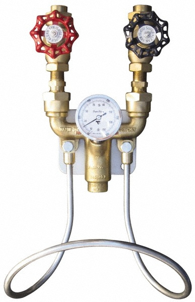 T&S Brass 3/4" Pipe, 200 Max psi, Chrome Plated Brass Water Mixing Valve & Unit - MV-0771-12CW