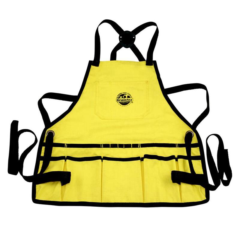 Graintex 16-Pocket Rip-Stop Canvas Yellow Bib Apron - CA2409