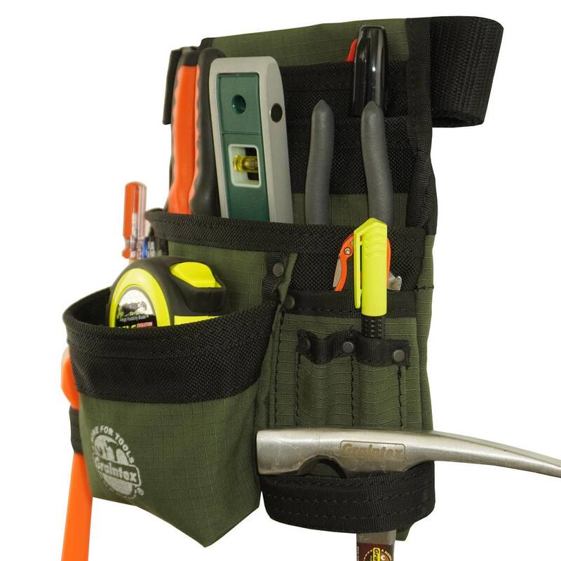 Graintex Hunter Green Canvas 10-Pocket Finisher Tool Pouch with Belt - CS2428