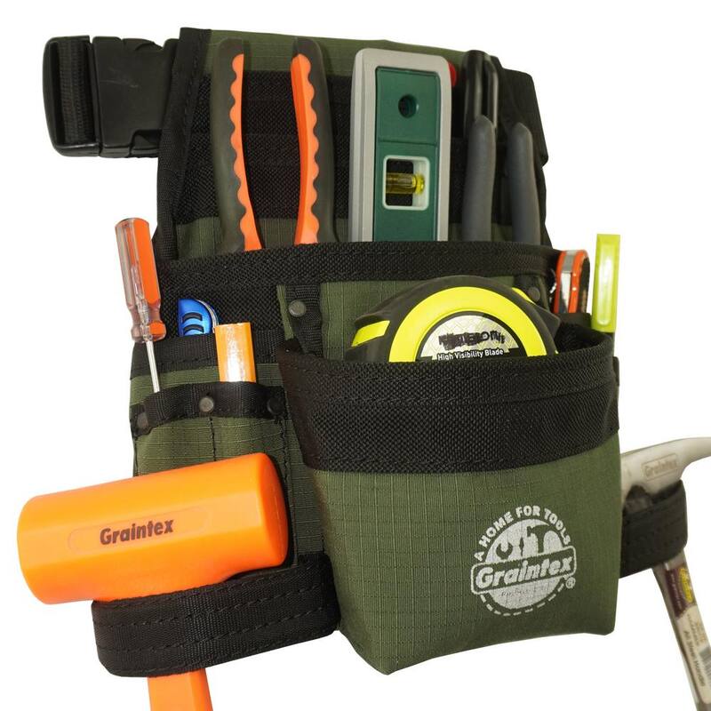 Graintex Hunter Green Canvas 10-Pocket Finisher Tool Pouch with Belt - CS2428