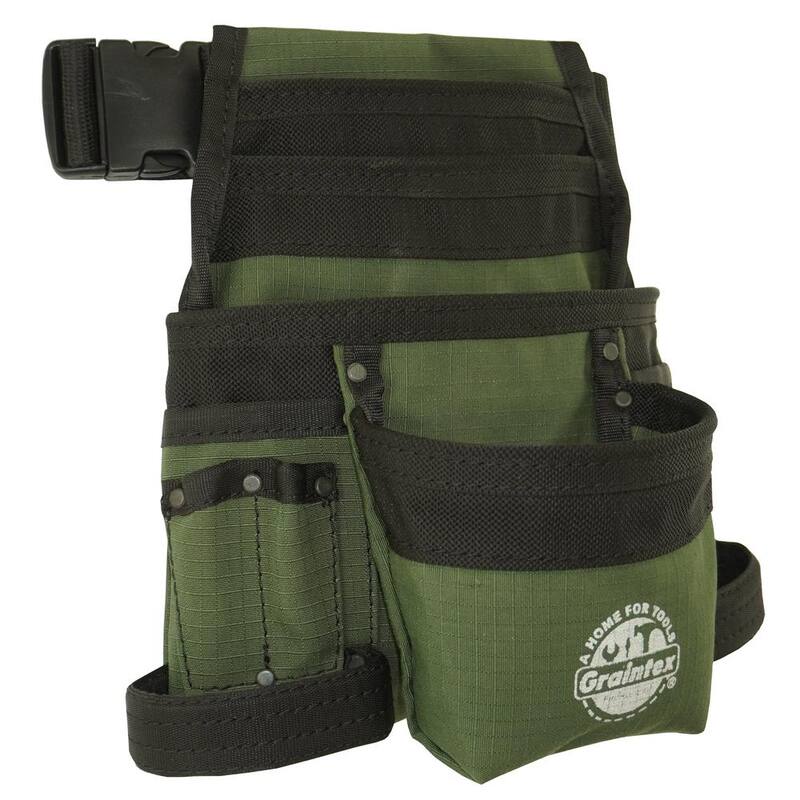 Graintex Hunter Green Canvas 10-Pocket Finisher Tool Pouch with Belt - CS2428