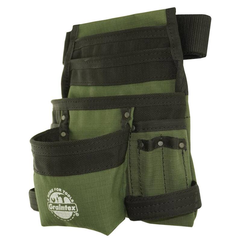 Graintex Hunter Green Canvas 10-Pocket Finisher Tool Pouch with Belt - CS2428