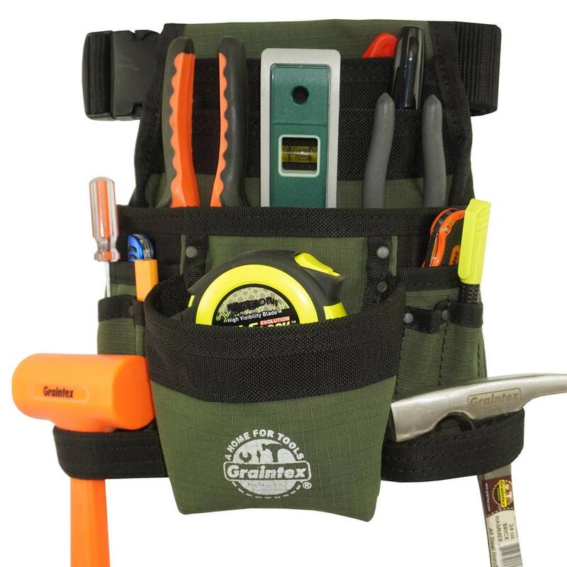Graintex Hunter Green Canvas 10-Pocket Finisher Tool Pouch with Belt - CS2428
