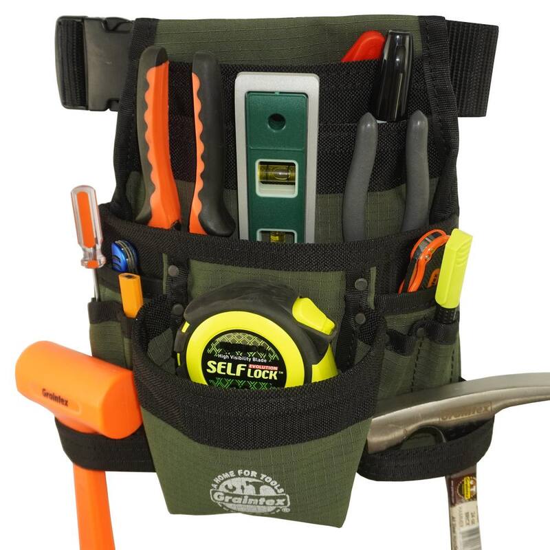 Graintex Hunter Green Canvas 10-Pocket Finisher Tool Pouch with Belt - CS2428