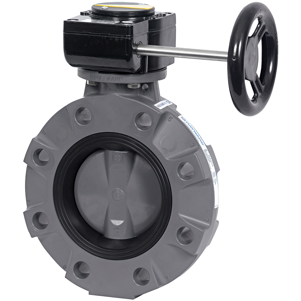 Hayward Flow Control Manual Butterfly Valve: 8" Pipe, Gear Handle - BYV11080A0VGI00