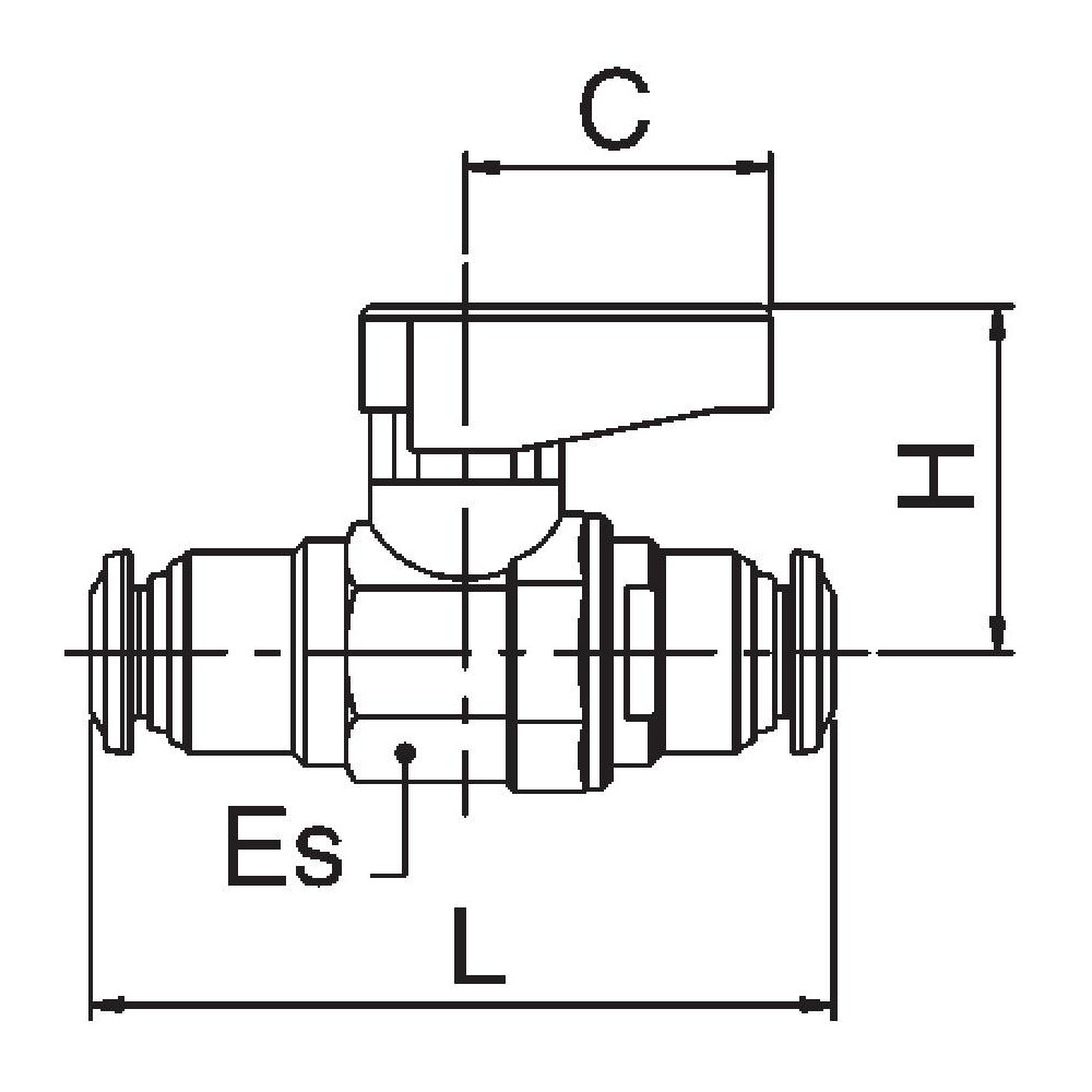 Aignep USA Miniature Manual Ball Valve: 3/8" Pipe - 86320-06-06