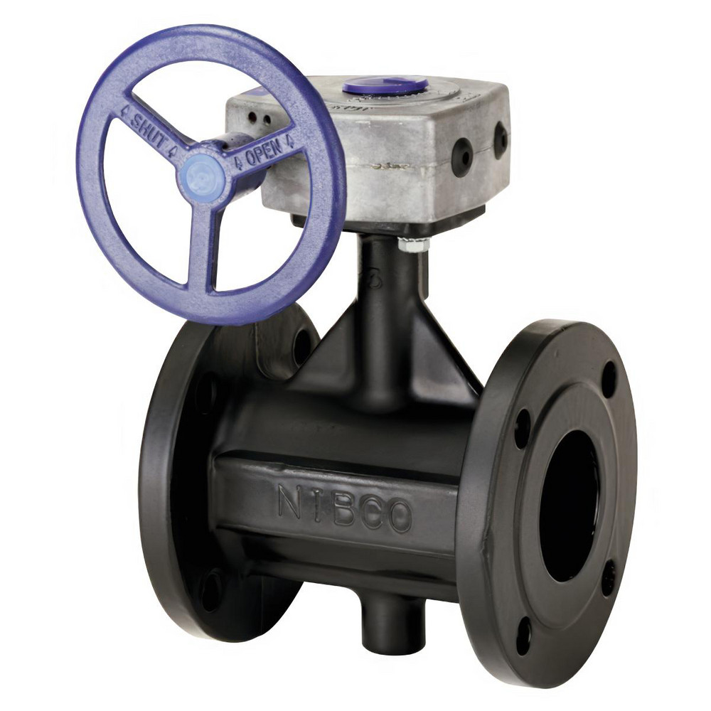 NIBCO Manual Flanged Butterfly Valve: 2-1/2" Pipe, Gear Handle - NLFR55E
