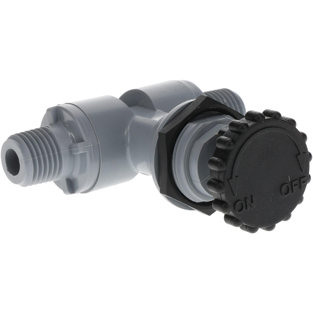 Specialty Mfr Needle Valve: Straight, 1/8" Pipe, Polypropylene Body, Polytetrafluoroethylene Seal - 7032890
