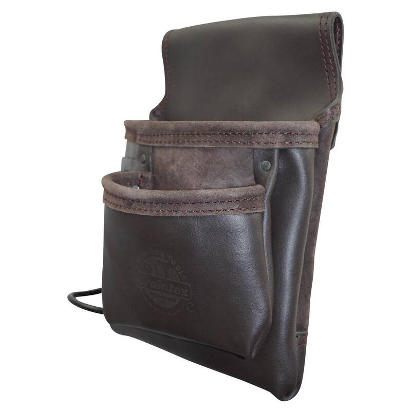 Graintex 5-Pocket Oil Tanned Leather Right Handed Nail and Tool Pouch - OS2201