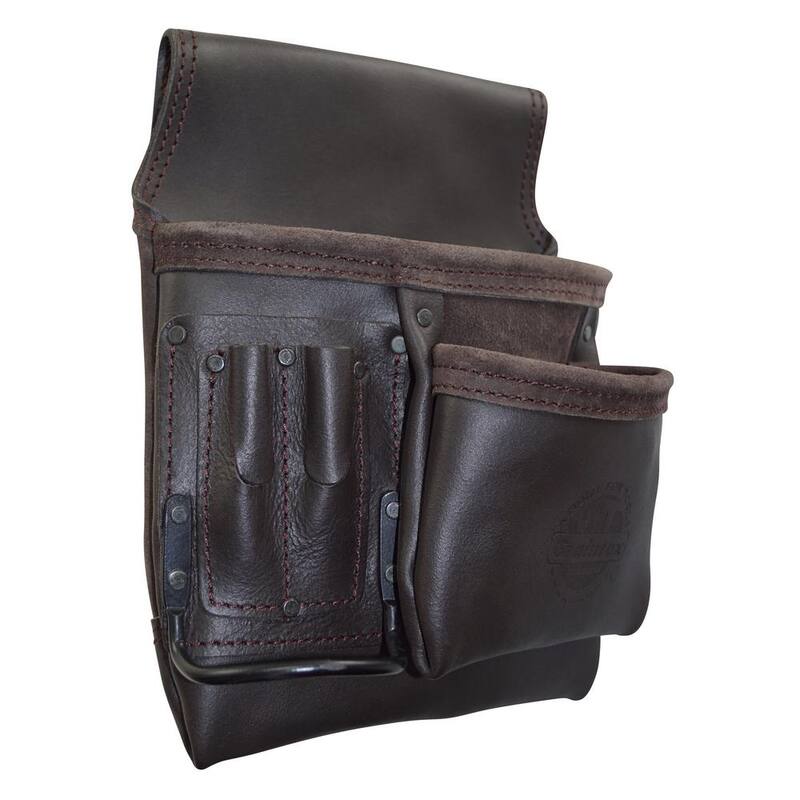 Graintex 5-Pocket Oil Tanned Leather Right Handed Nail and Tool Pouch - OS2201