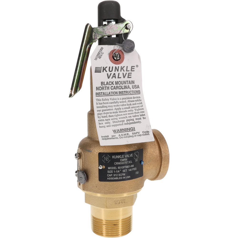Midwest Control ASME Safety Relief Valve: 2" Inlet, 2,114 CFM, 125 Max psi - 6010HH-125