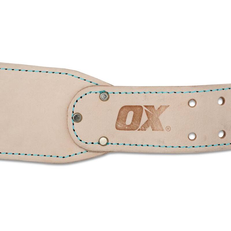 OX TOOLS Pro 3 in. Large White Leather Tool Belt - OX-P266934