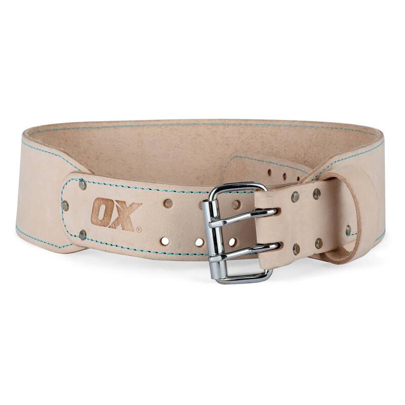 OX TOOLS Pro 3 in. Large White Leather Tool Belt - OX-P266934