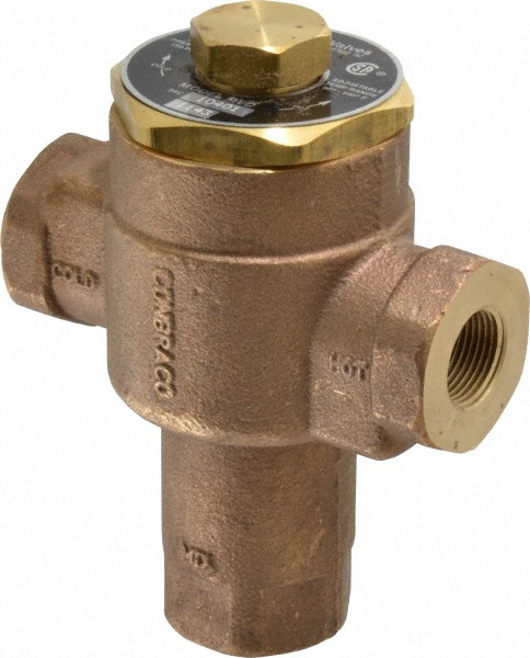 Conbraco 3/4" Pipe, 150 Max psi, Bronze Water Mixing Valve & Unit - 34C-104-01